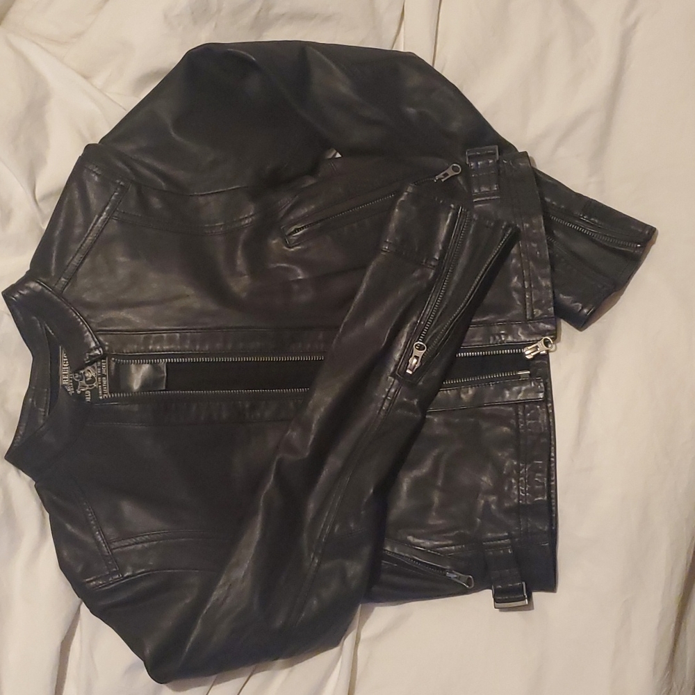 Women's True Religion Black Leather Jacket